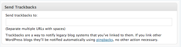 How to send a Trackback on WordPress