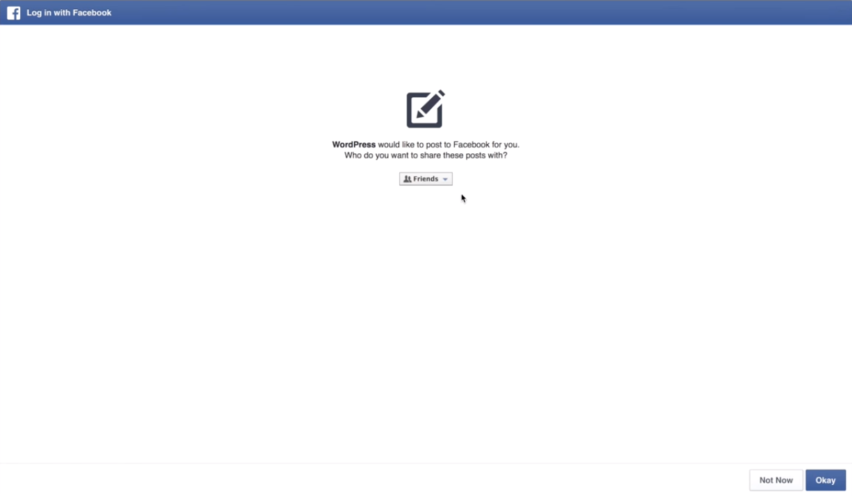 connect Facebook with Publicize