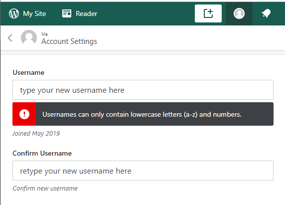 how to change the username