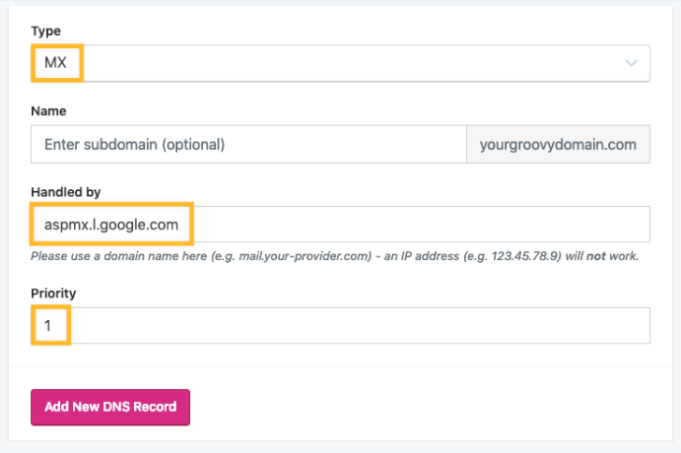 add an email with an Existing G Suite Account