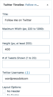 Customize the widget settings