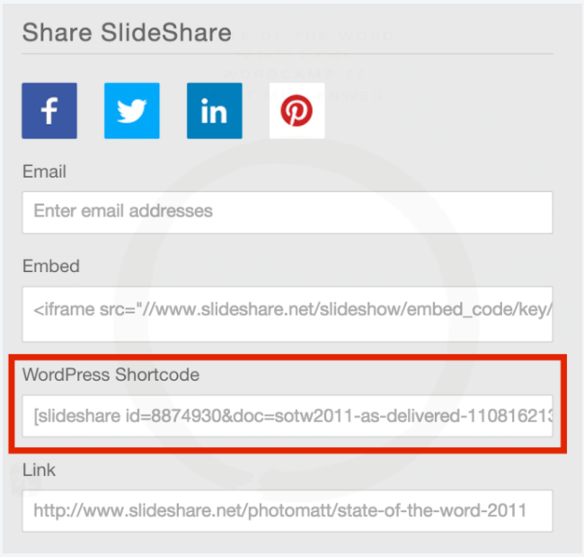 How to embed a slideshow from SlideShare on WordPress
